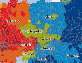 Pr&iacute;jmov&aacute; mapa Eur&oacute;py